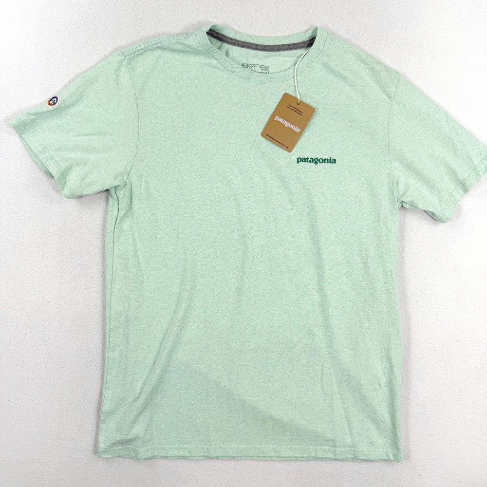 Patagonia Men Responsibili-Tee Shirt Size S Rinsed Green Fitz Roy Icon 37665 NEW